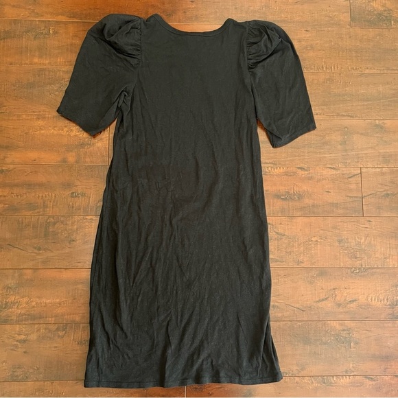 NATION LTD Anthropologie Jules Puff Sleeve Mini Shift Dress Black Size Small - Picture 6 of 11